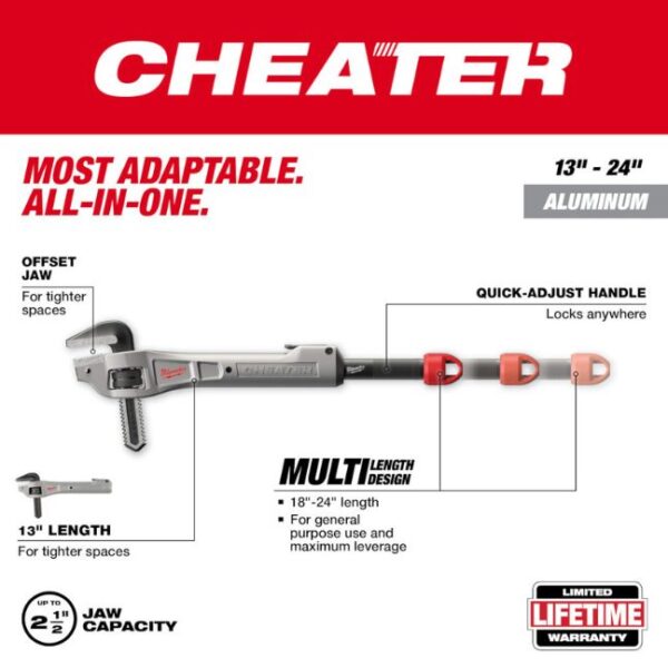 Untitled design - 2023-02-22T072759.533 Milwaukee 48-22-7322 CHEATER Aluminum Offset Adaptable Pipe Wrench