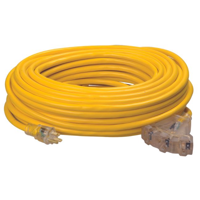 Extension Cord 100' 12/3 Triple-Yellow