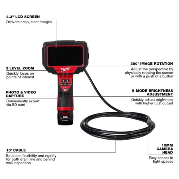Milwaukee 2324-21 M12 M-SPECTOR 360 10ft Inspection Camera Kit
