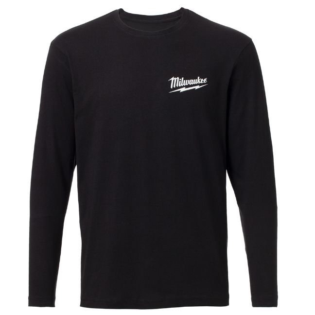 Milwaukee Long Sleeve T-Shirt - Black, Large - BC Fasteners & Tools