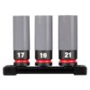 Milwaukee 49-66-7830 SHOCKWAVE IMPACT DUTY 1/2" Drive Metric Lug Nut Wheel Socket Set​ 3-Piece