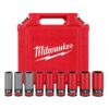 Milwaukee 49-66-7832 SHOCKWAVE IMPACT DUTY 1/2" Drive SAE and Metric Lug Nut Wheel Socket Set​ 9-Piece