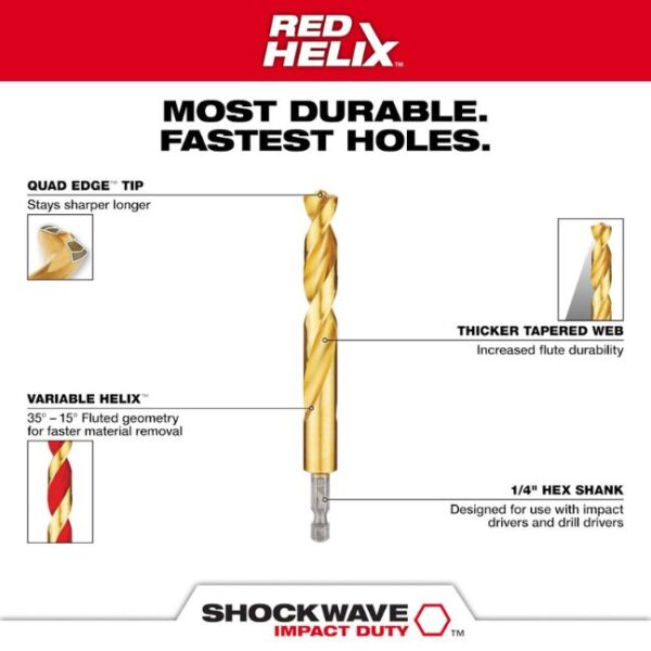 Untitled design - 2023-03-28T083551.631 Milwaukee 48-89-4861 SHOCKWAVE IMPACT DUTY RED HELIX Titanium Metric Drill Bit Set 25-Piece