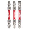 Milwaukee 48-32-4319 SHOCKWAVE IMPACT DUTY PH2/SQ2/T25 Double Ended Bits 3-Piece