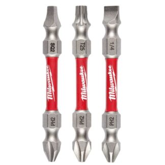 Milwaukee 48-32-4319 SHOCKWAVE IMPACT DUTY PH2/SQ2/T25 Double Ended Bits 3-Piece