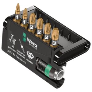 Wera 057412 BIT-CHECK 7 Diamond 1 Pozidriv Insert Bit Set