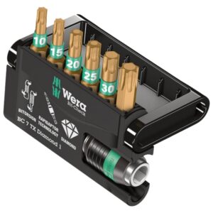 Wera 057415 BIT-CHECK 7 Diamond 1 TORX Insert Bit Set