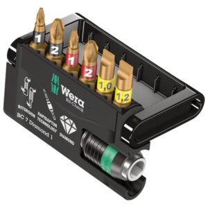 Wera 057416 BIT-CHECK 7 Diamond 1 PH/PZ/SL Assorted Insert Bit Set