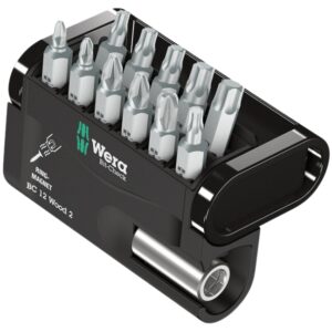 Wera 057422 BIT-CHECK 12 PH/PZ/TX Wood 2 Insert Bit Set