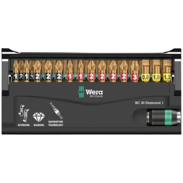 Wera 057431 BIT-CHECK 30 Diamond 1 Assorted Insert Bit Set Wera 057431 BIT-CHECK 30 Diamond 1 Assorted Insert Bit Set