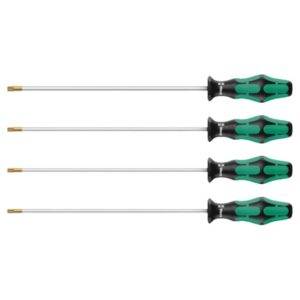 Wera 028074 367/4 HF Kraftform Plus Torx HF Extra Long Screwdriver Set 4-Piece