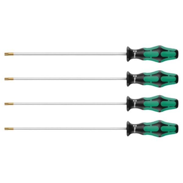 Wera 028074 367/4 HF Kraftform Plus Torx HF Extra Long Screwdriver Set 4-Piece