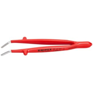 Knipex 924701 5-1/2" Stainless Steel Gripping Tweezers -VDE Insulated 30° Angled Tip