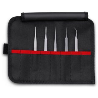 Knipex 920002 Premium Stainless Steel Tweezer Set in a Tool Roll 5-Piece