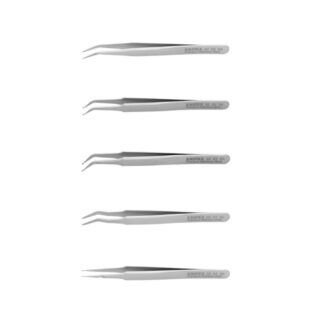 Knipex 920003 Stainless Steel Tweezers - SMD Set in Tool Roll 5-Pieces