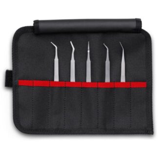 Knipex 920003 Stainless Steel Tweezers - SMD Set in Tool Roll 5-Pieces