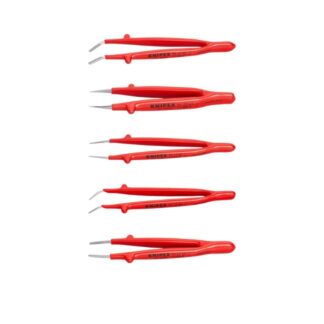 Knipex 920004 Stainless Steel Tweezer - VDE Insulated Set in Tool Roll 5-Pieces