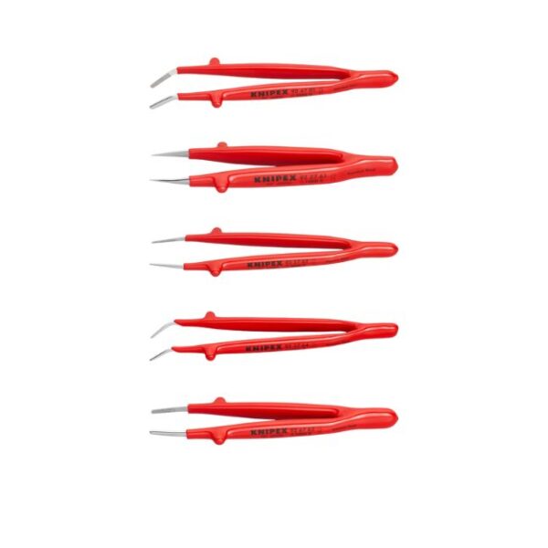 Knipex 920004 Stainless Steel Tweezer - VDE Insulated Set in Tool Roll 5-Pieces Knipex 920004 Stainless Steel Tweezer - VDE Insulated Set in Tool Roll 5-Pieces