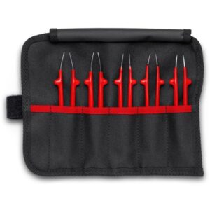 Knipex 920004 Stainless Steel Tweezer - VDE Insulated Set in Tool Roll 5-Pieces