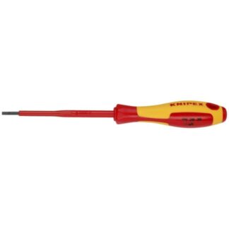 Knipex 982030 4" VDE Insulated Slotted Screwdriver - 7/64" Tip