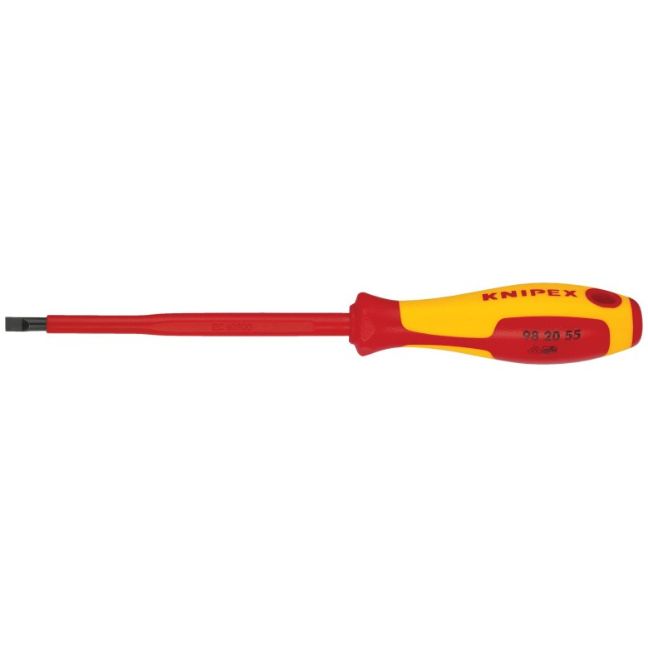 Knipex 982055 5" VDE Insulated Slotted Screwdriver - 7/32" Tip