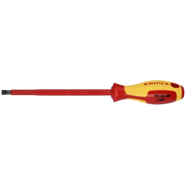 Knipex 982030 7" VDE Insulated Slotted Screwdriver - 5/16" Tip