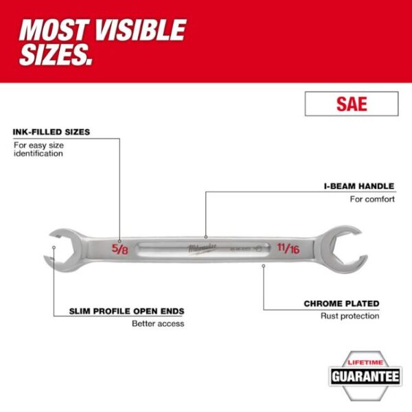 Milwaukee 45-96-8303 5/8" X 11/16" Double End Flare Nut Wrench