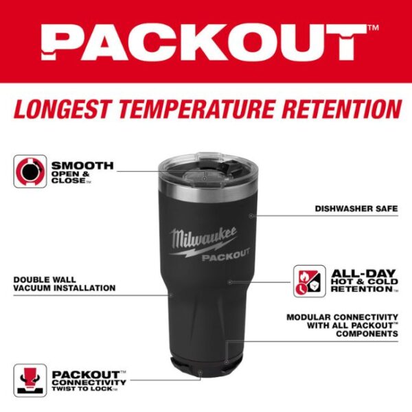 Milwaukee 48-22-8393B PACKOUT 30oz Tumbler-Black