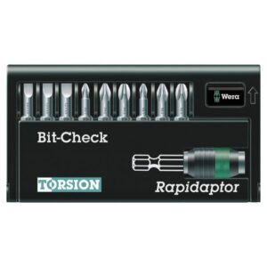 Wera 056375 BIT-CHECK 10 Universal 3 PH/SL Bits Assortment with Rapidaptor