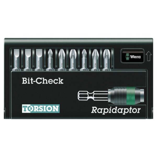 Wera 056375 BIT-CHECK 10 Universal 3 PH/SL Bits Assortment with Rapidaptor Wera 056375 BIT-CHECK 10 Universal 3 PH/SL Bits Assortment with Rapidaptor