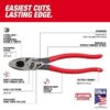 Milwaukee MT500C USA Made 9" Lineman's Dipped Grip Pliers with Crimper and Bolt Cutter