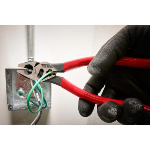 Milwaukee MT500C USA Made 9" Lineman's Dipped Grip Pliers with Crimper and Bolt Cutter