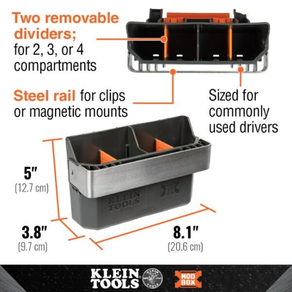 Klein 54814MB MODBOX Tool Carrier Rail Attachment