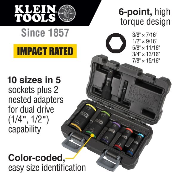 Klein 66070 Flip Impact Socket Set 7-Piece
