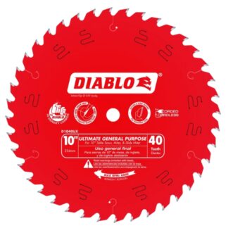 Diablo D1040UX 10" x 40T x 5/8" Ultimate General Purpose Saw Blade