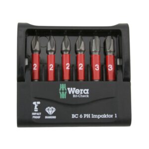 Wera 057691 BC 6 PH MINI-CHECK IMPAKTOR 1 Phillips Power Bit Set