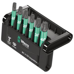 Wera 057693 BC 6 TX BIT-CHECK 6 IMPAKTOR 1 Pozidriv Power Bit Set