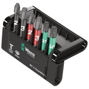 Wera 057695 BC 6 BIT-CHECK 6 IMPAKTOR 1 PH/PZ/TX Power Bit Set