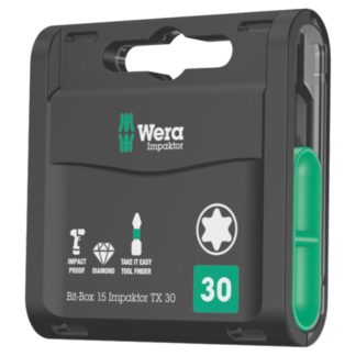 Wera 057776 BIT-BOX 15 IMPAKTOR TX TORX T30 x 25mm