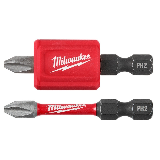 Milwaukee 48-32-4550 SHOCKWAVE Impact Duty Magnetic Attachment and PH2 x 2  Bit Set 3-Piece - BC Fasteners & Tools