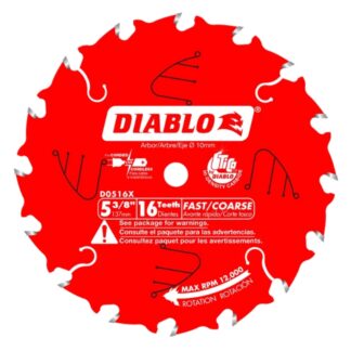 Diablo D0516X 5-3/8" x 16T Framing Trim Saw Blade