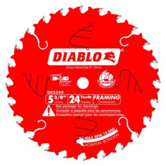 Diablo D0524X 5-3/8" x 24T Framing Trim Saw Blade