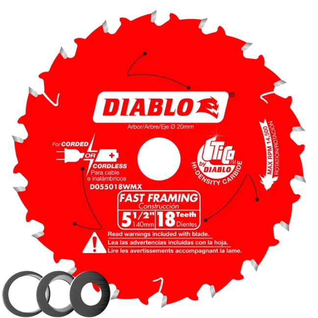 Diablo D055018WMX 5-1/2" x 18T Fast Framing Saw Blade