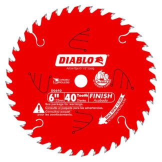 Diablo D0640X 6-1/2" x 40T Finish Saw Blade for Port-Cable Saw Boss