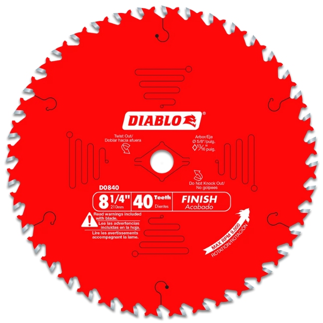 Diablo D0840X 8-1/4" x 40T Finishing Saw Blade