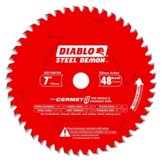 Diablo D0748CFM 7" x 48T STEEL DEMON CERMET II Saw Blade for Metals and Stainless Steel Metal Cutting