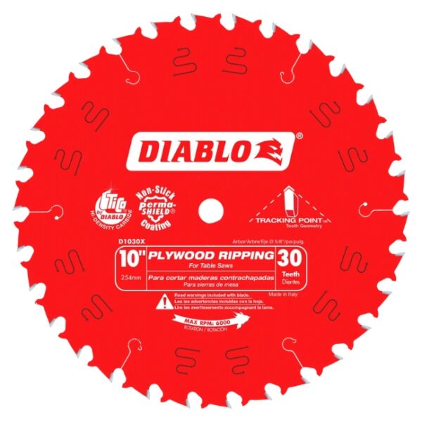 Diablo D1030X 10" x 30T Plywood Ripping Blade