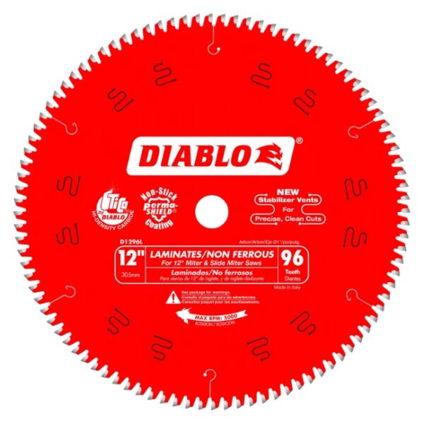Diablo D1296L 12" x 96T Laminate/Aluminum Saw Blade
