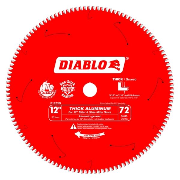 Diablo D1272N 12" X 72T Thick Aluminum Cutting Saw Blade