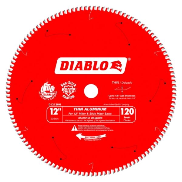 Diablo D12120N 12" X 120T Thin Aluminum Cutting Saw Blade Diablo D12120N 12" X 120T Thin Aluminum Cutting Saw Blade